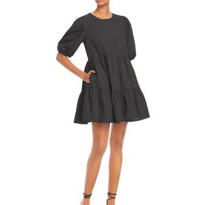 Aqua Poplin Mini Dress